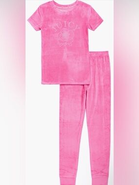 Juicy Couture Hot Pink Velour Kids Pajama Set